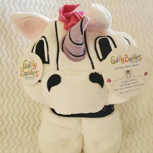 Cuddly Buddies Hodded Wrap White Unicorn